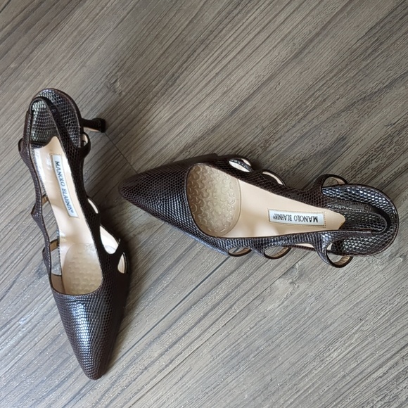 Manolo Blahnik Leather chocolate sandals 37 Made in Italy - Picture 6 of 6